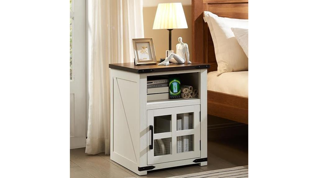 farmhouse nightstand charging station