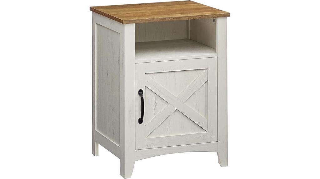 farmhouse nightstand with door