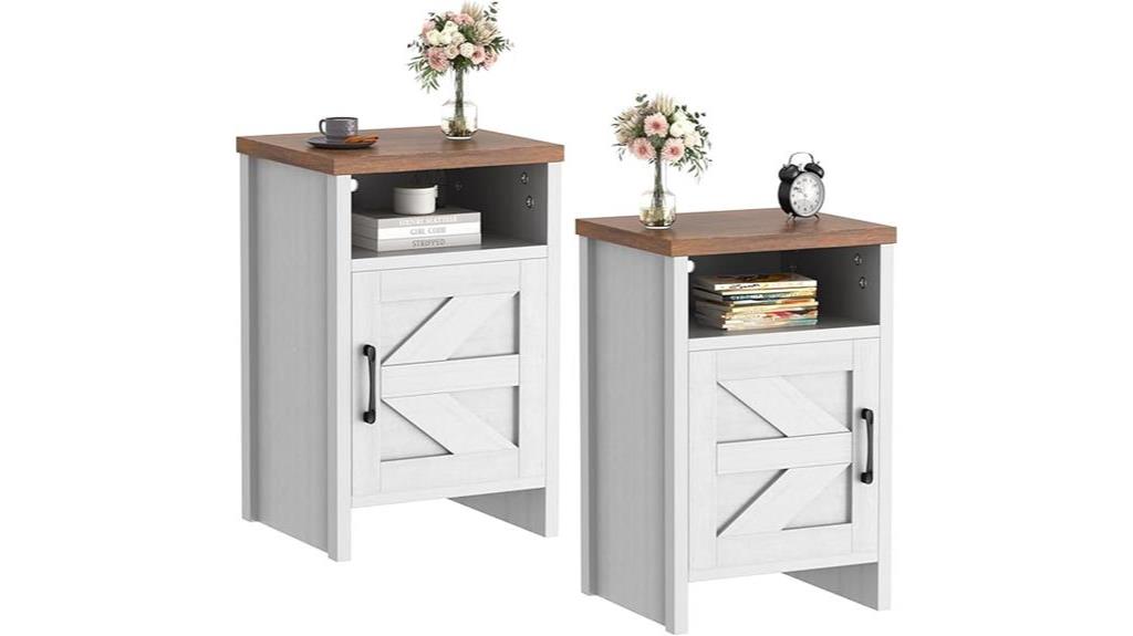 farmhouse nightstand with shelf