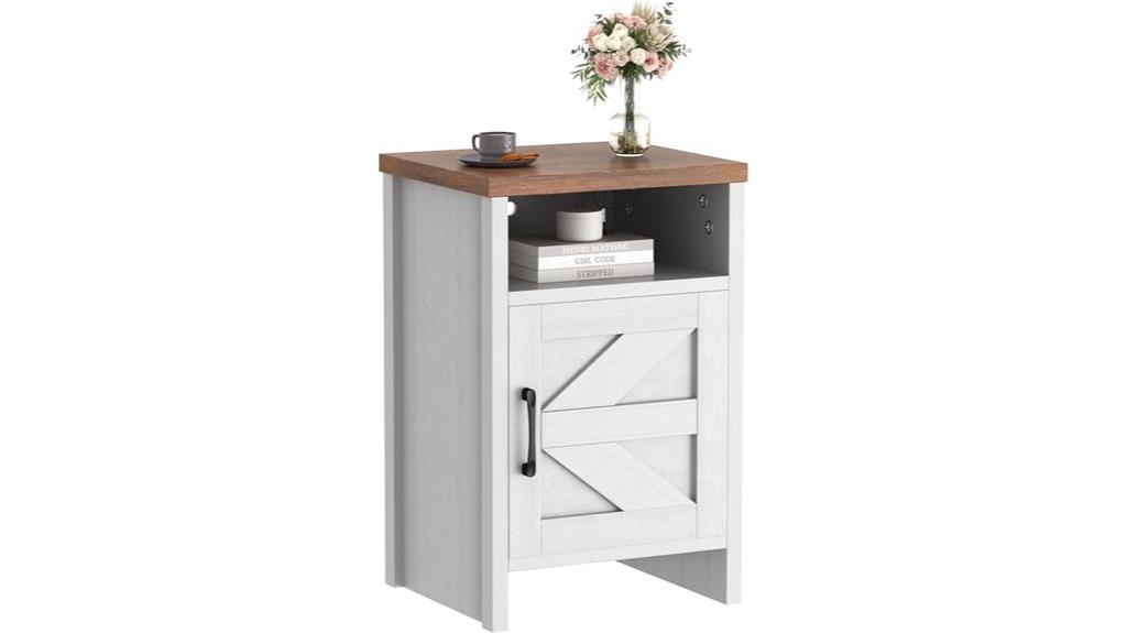 farmhouse nightstand with shelf