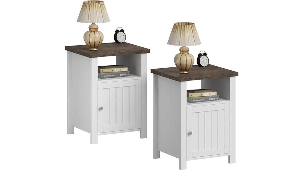 farmhouse nightstands set two