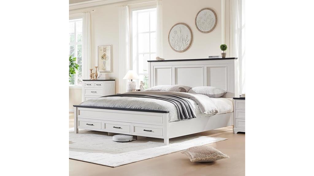 farmhouse queen bed frame