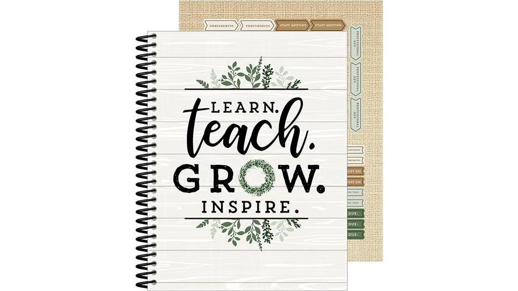 farmhouse teacher planner spiral