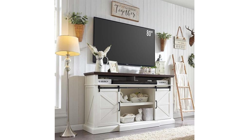 farmhouse tv stand 80 inch