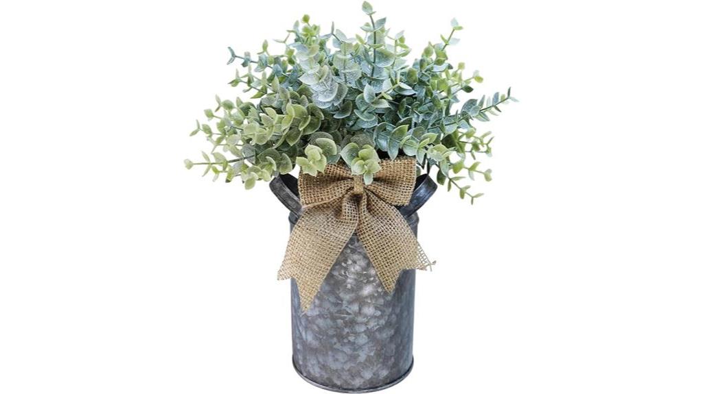 faux eucalyptus farmhouse centerpiece