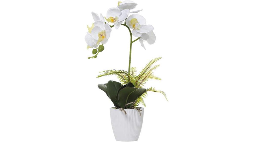 faux orchid in pot