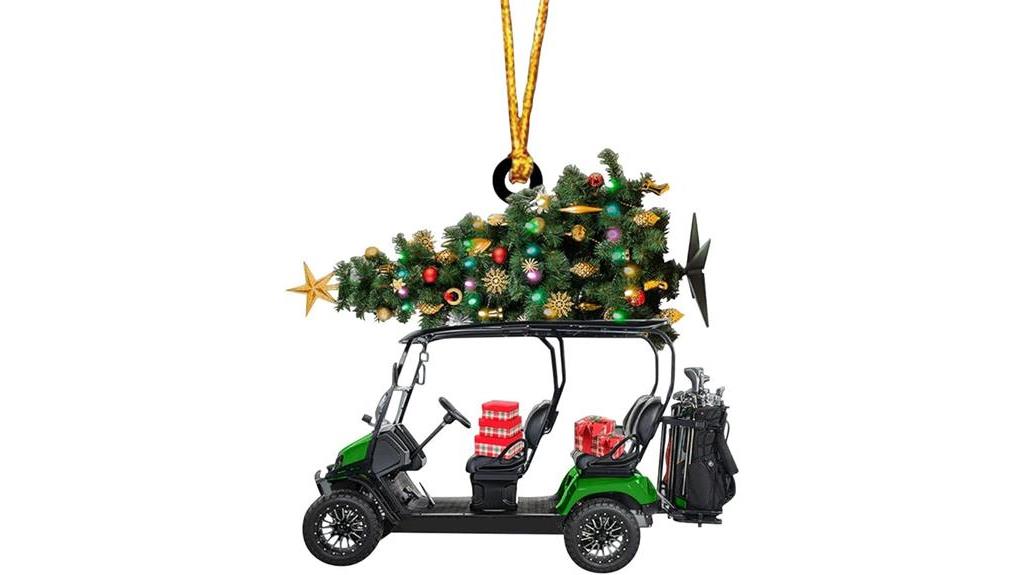 festive golf cart ornament