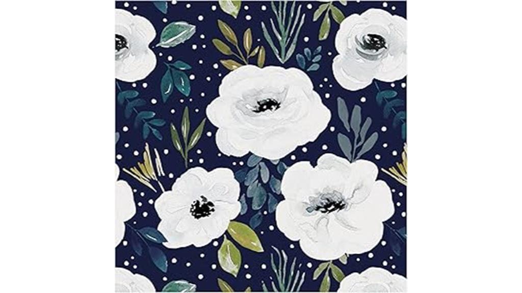 floral wallpaper in navy