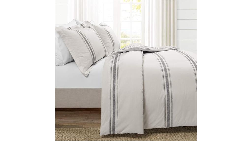 gray farmhouse stripe comforter