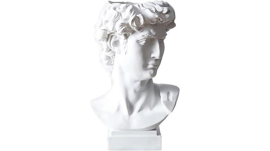 greek inspired david bust sculpture