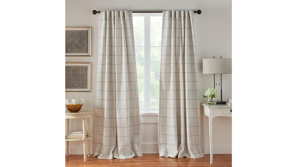 grey windowpane plaid curtains