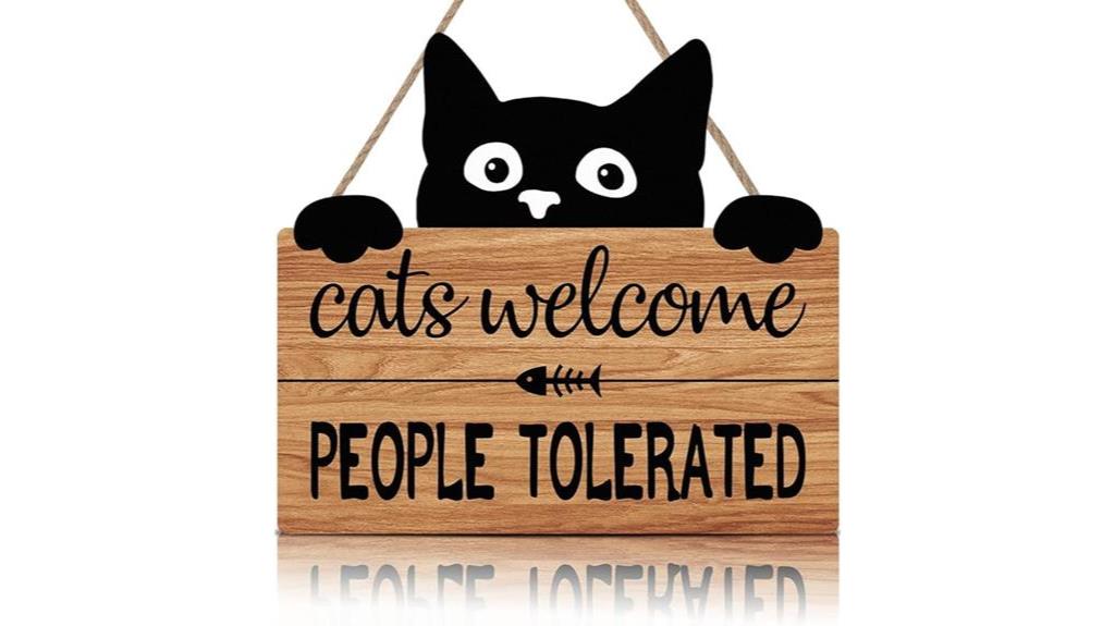 humorous black cat plaque