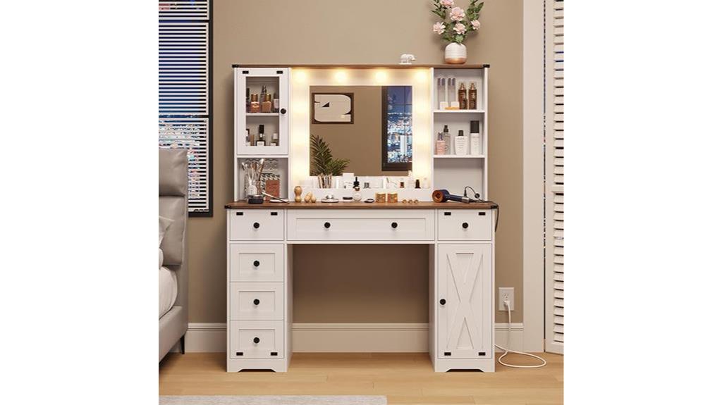 illuminated makeup vanity desk