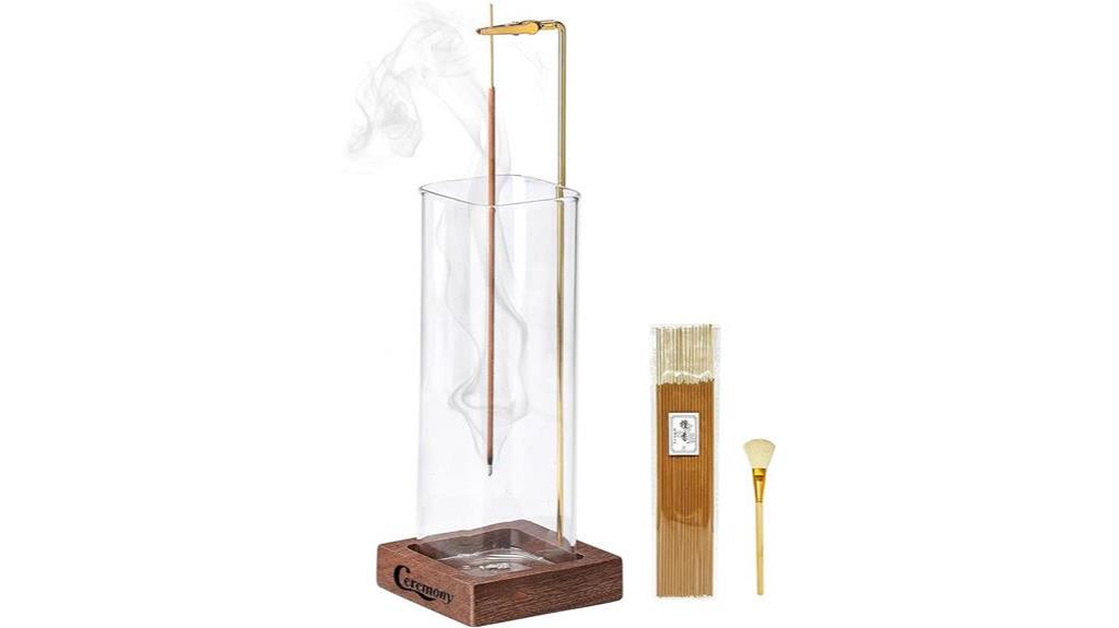 incense holder with glass