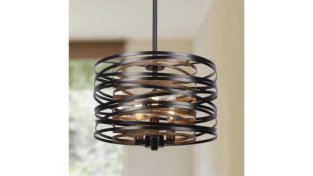 industrial metal dining chandeliers