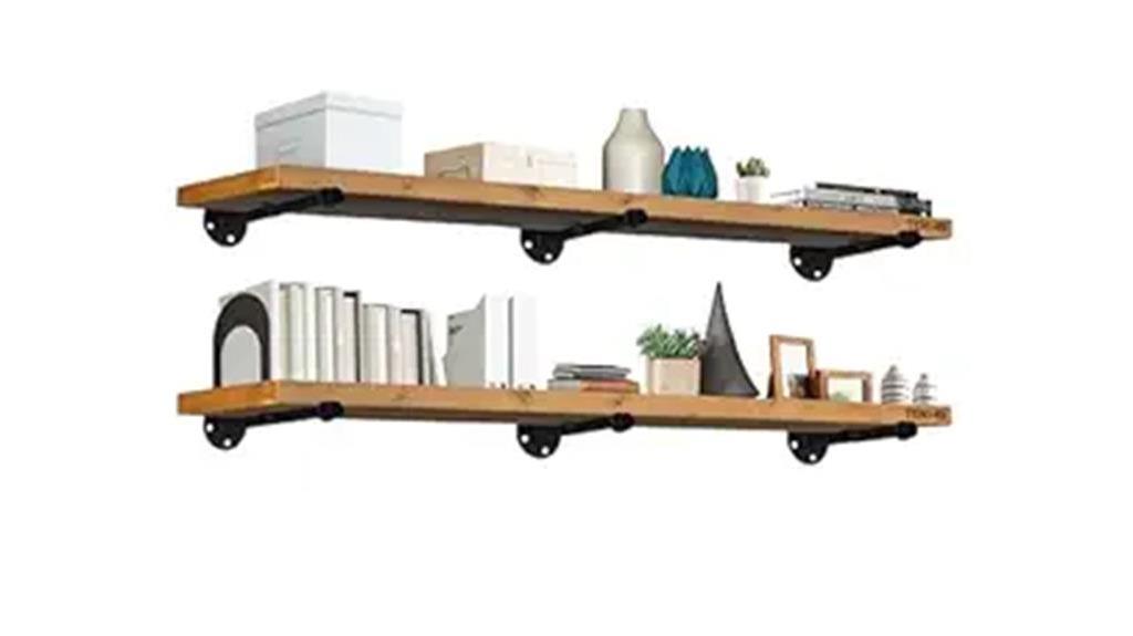 industrial pipe wall shelves