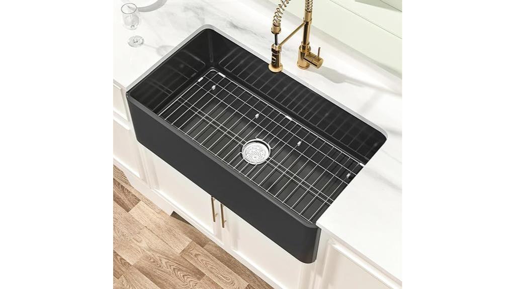 large matte black sink