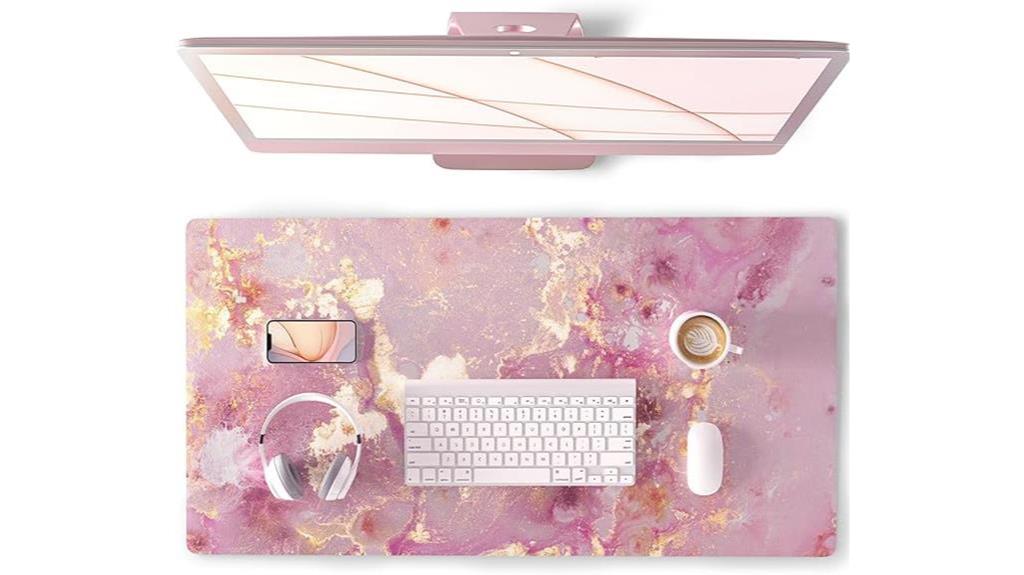 large pink desk mat