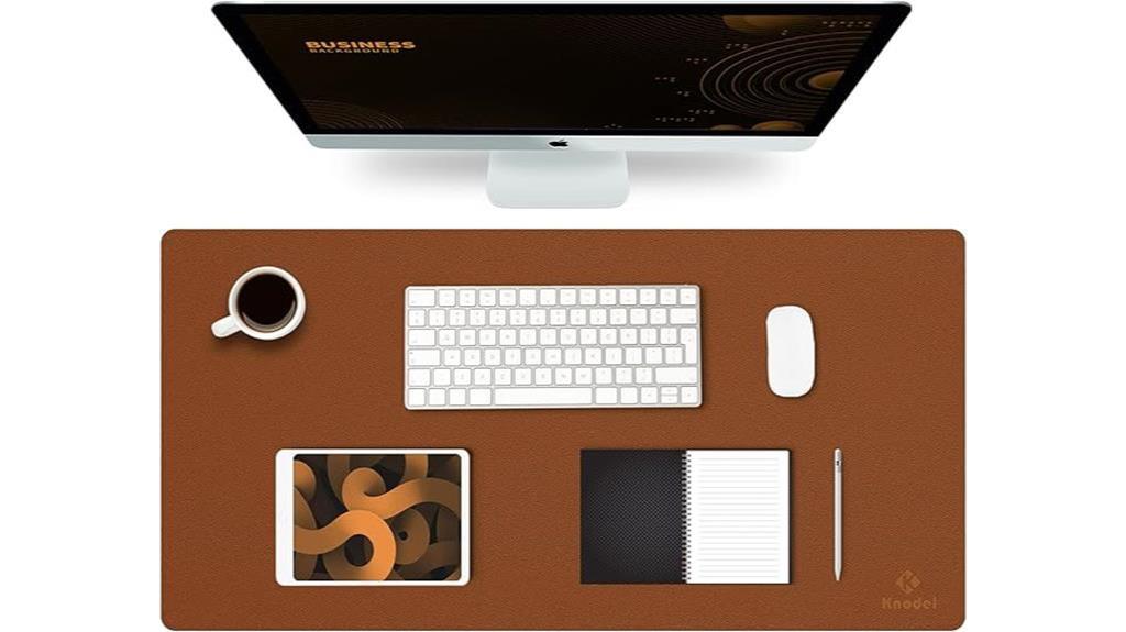 leather desk mat brown