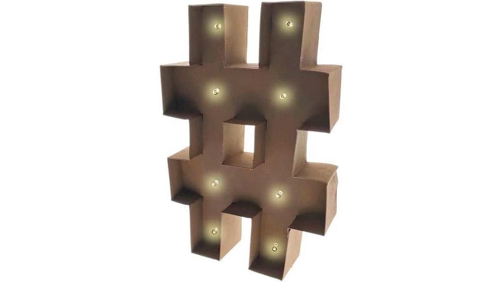 led hashtag light decoration