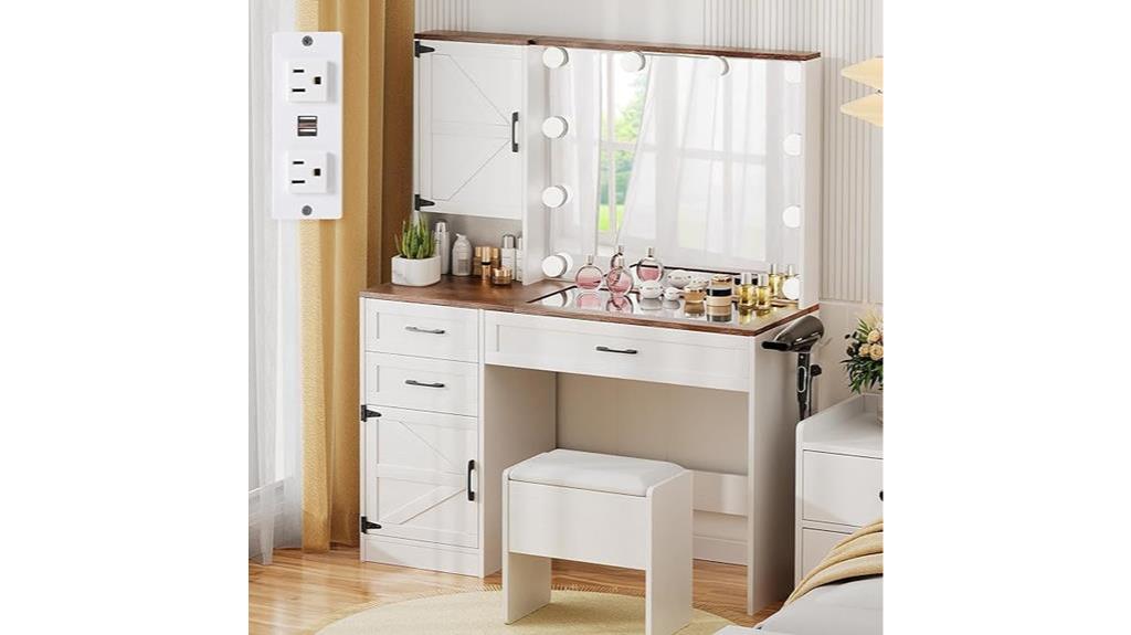 lighted makeup vanity desk