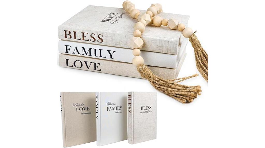 linen covered decorative book set