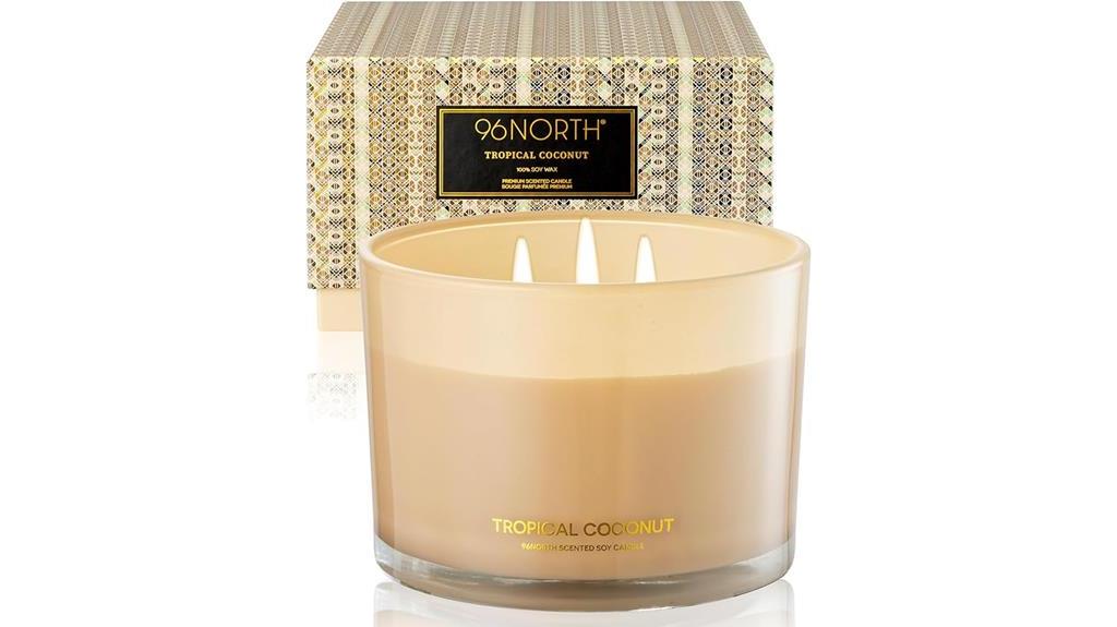 luxurious 3 wick coconut candle