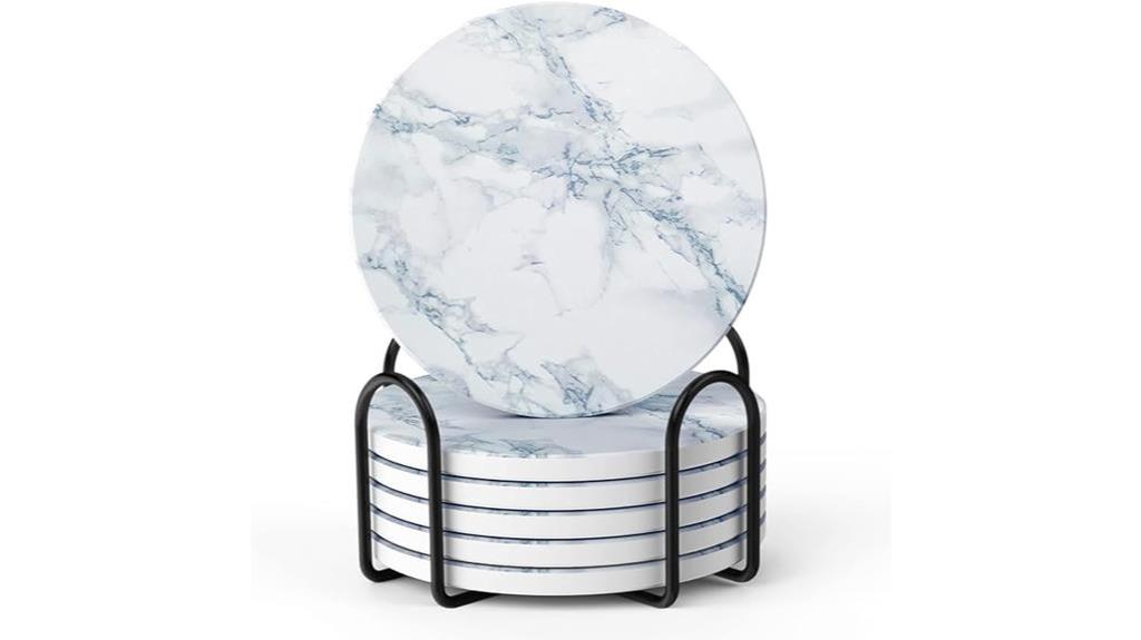 marble style absorbent drink coasters