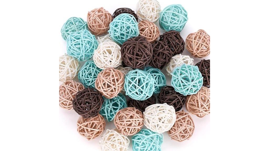 mini wicker rattan balls