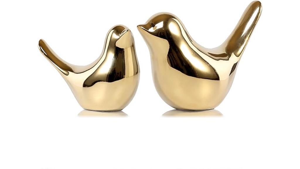 modern gold bird statues