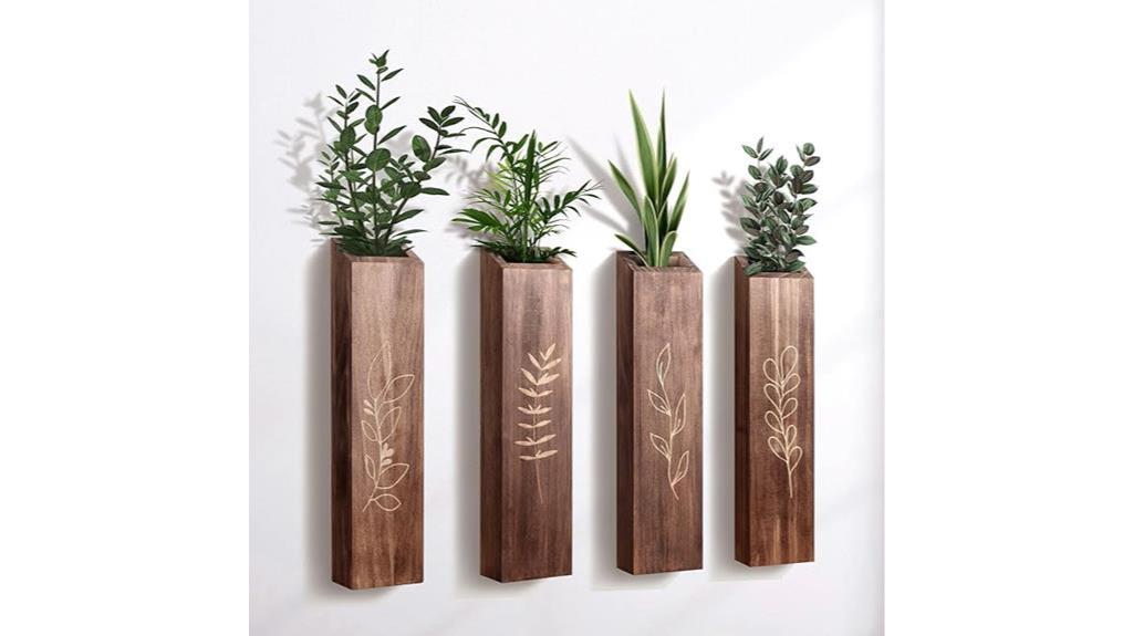 modern wood wall planter