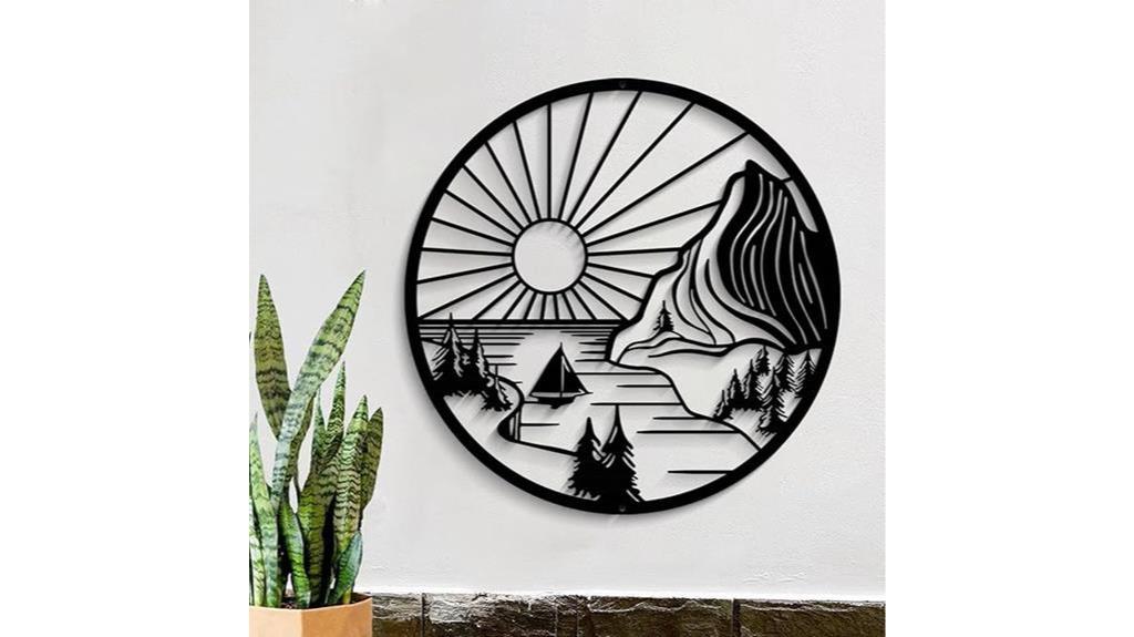 mountain scene metal decor