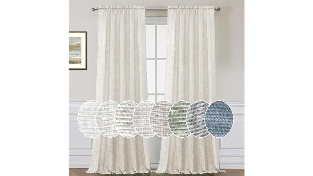 natural linen rod pocket curtains