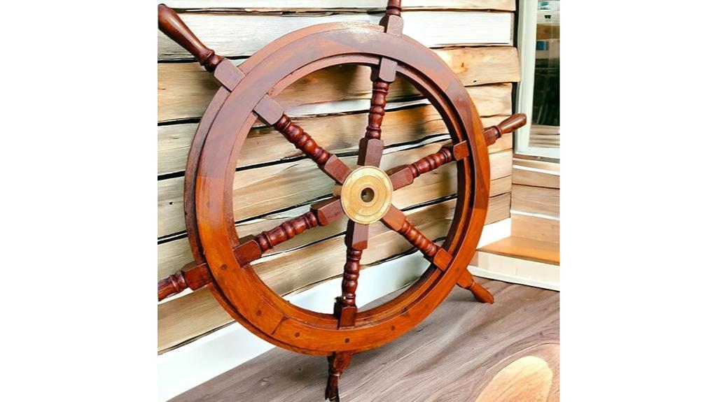 nautical style wooden wheel