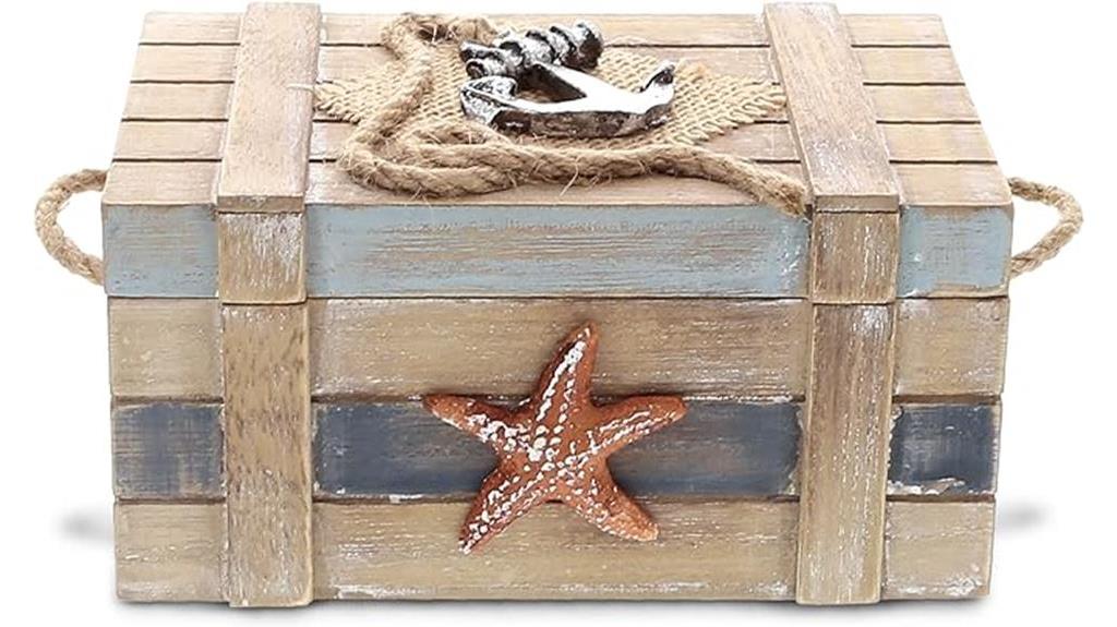 nautical themed wooden jewelry box