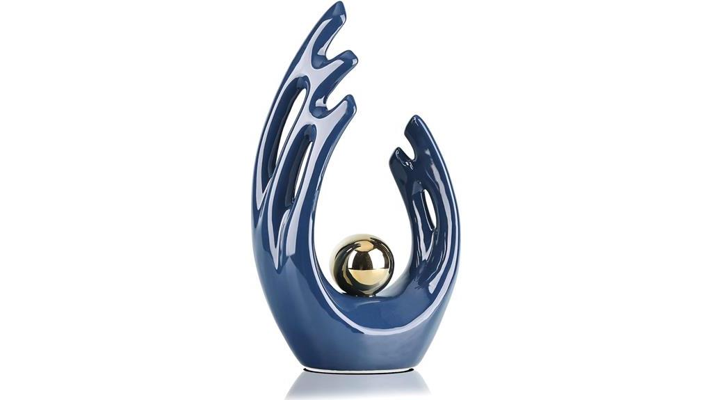 navy blue ceramic sculpture