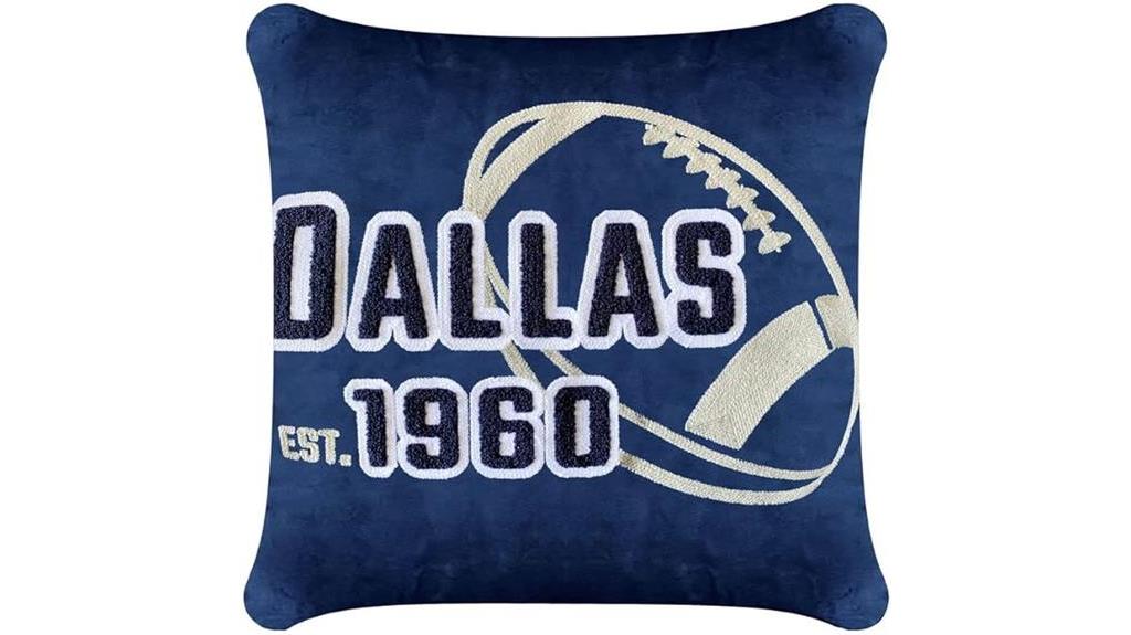 navy embroidery outdoor pillow