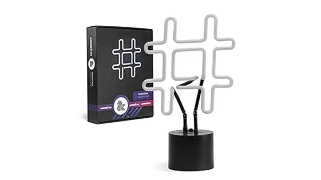 neon hashtag symbol light