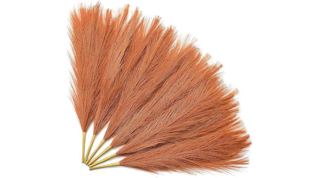 orange pampas grass decor