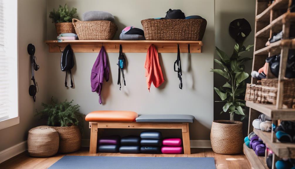 organized fitness equipment storage