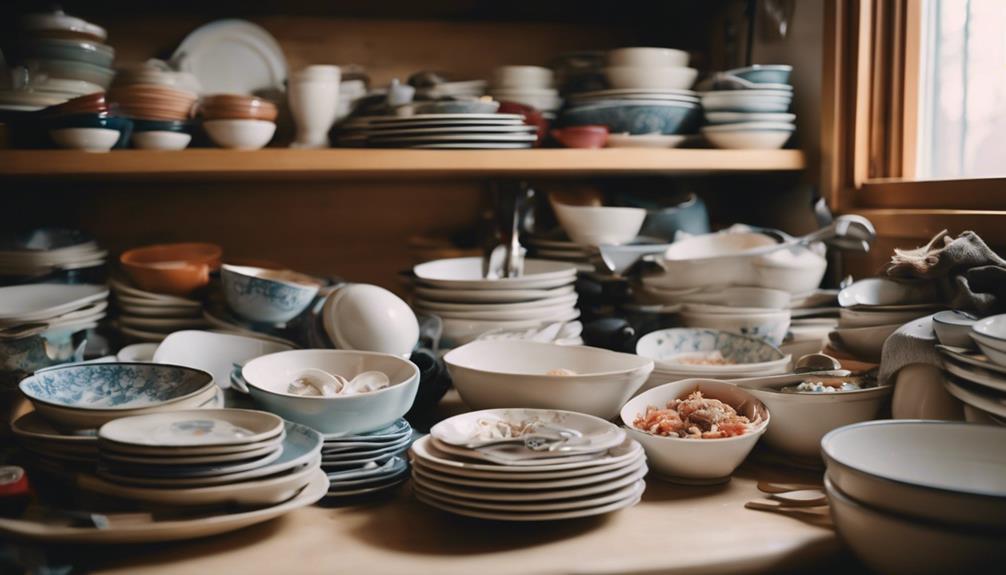 overwhelming dishware accumulation