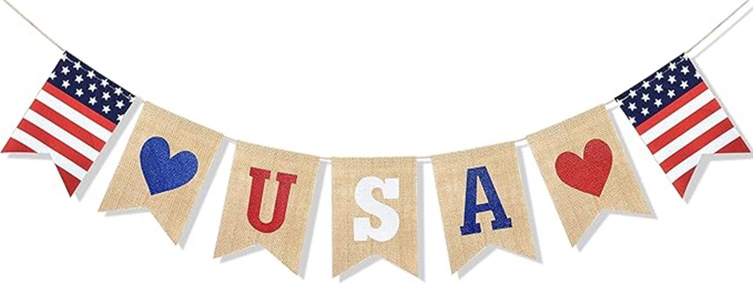 patriotic burlap banner decor