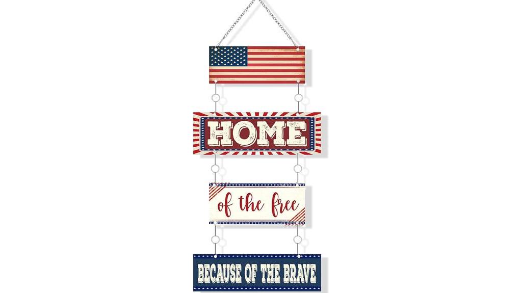 patriotic metal flag sign