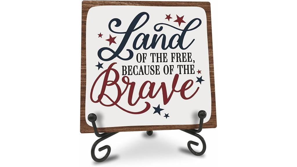 patriotic wooden plaque display