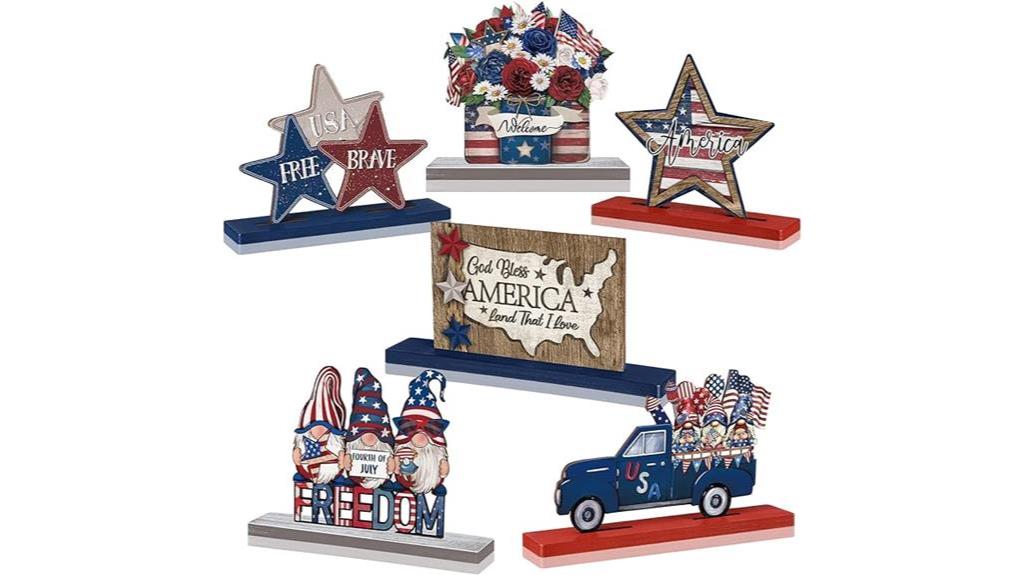 patriotic wooden table decor