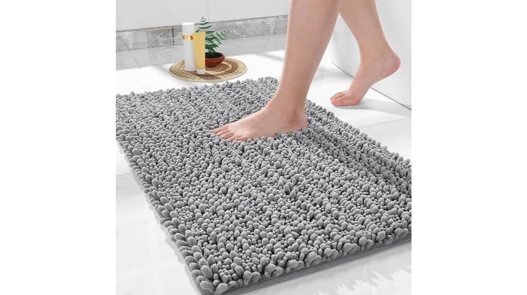 plush gray bath rug