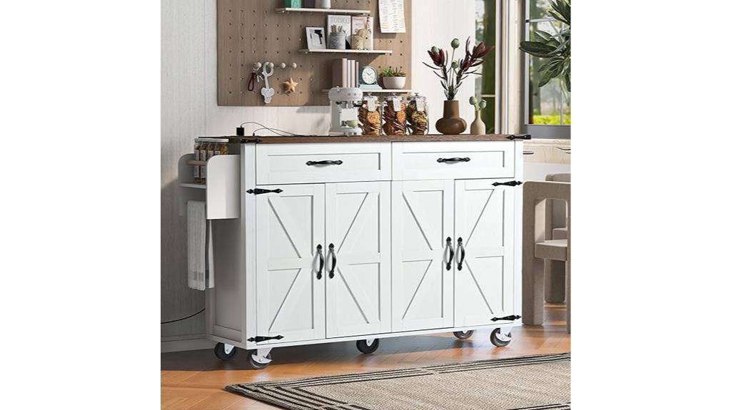 power outlet kitchen cart