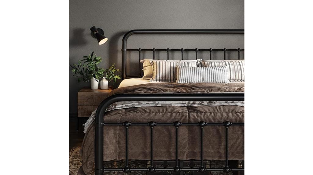 queen metal platform bed