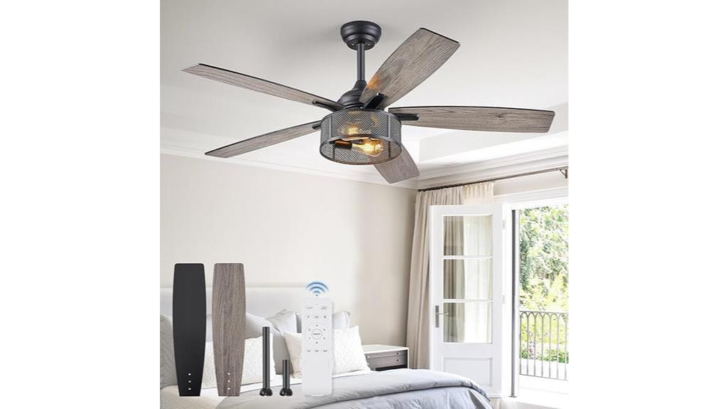 remote controlled farmhouse ceiling fan