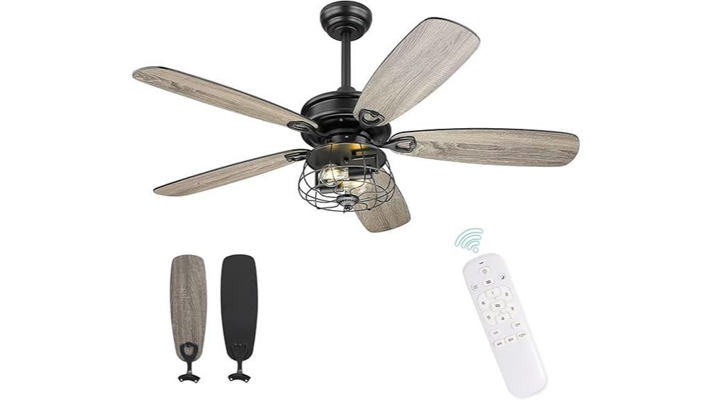 remote controlled farmhouse ceiling fan